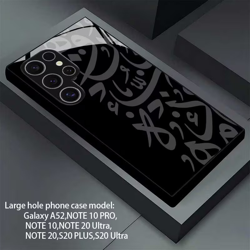 Luxury Black Glass Business Phone Case for Samsung Galaxy S & A Series – Premium Pattern Design Protective Cover - Image 4