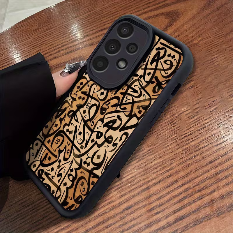 Retro Artistic Font Pattern Samsung Galaxy Case – Matte Thickened TPU Protective Cover for S & A Series