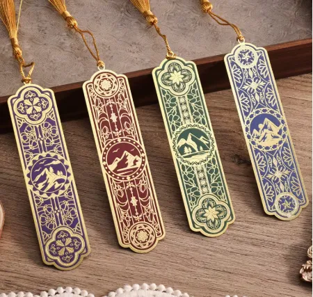 4pcs Exquisite Metal Mountain Ridge Bookmark Set – Elegant Reading Gifts for Women & Students - Image 1