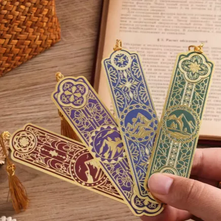 4pcs Exquisite Metal Mountain Ridge Bookmark Set – Elegant Reading Gifts for Women & Students