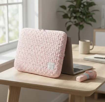 Embroidered Laptop Sleeve Bow Print Padded Protective Case