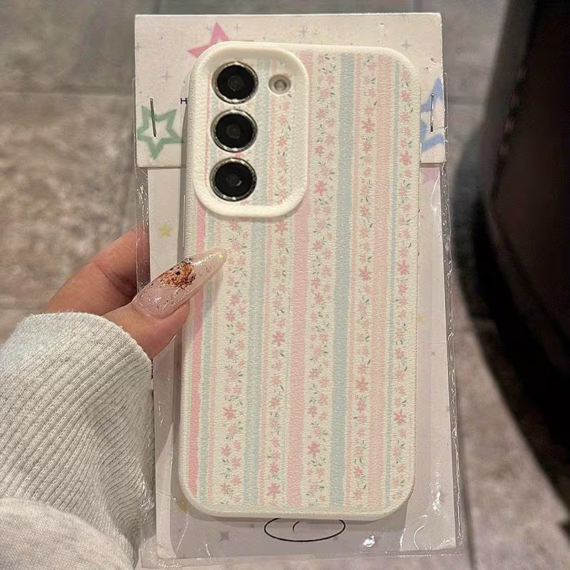 Floral Striped Samsung Galaxy Case – Shockproof Soft TPU Cover for S & A Series (S23/S24/S22/S21 Ultra & More) - Image 3
