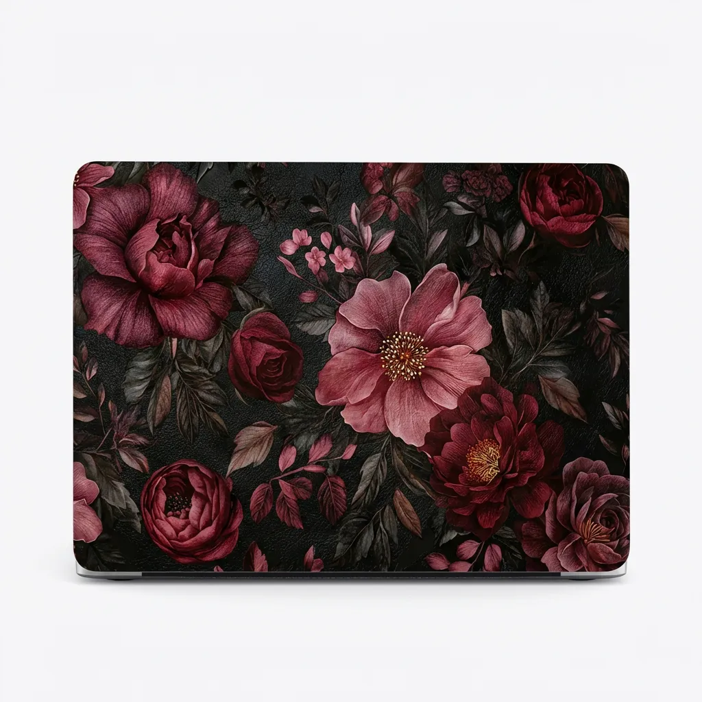 Flower Vinyl Laptop Cover Set – Water-Resistant, Scratch-Proof