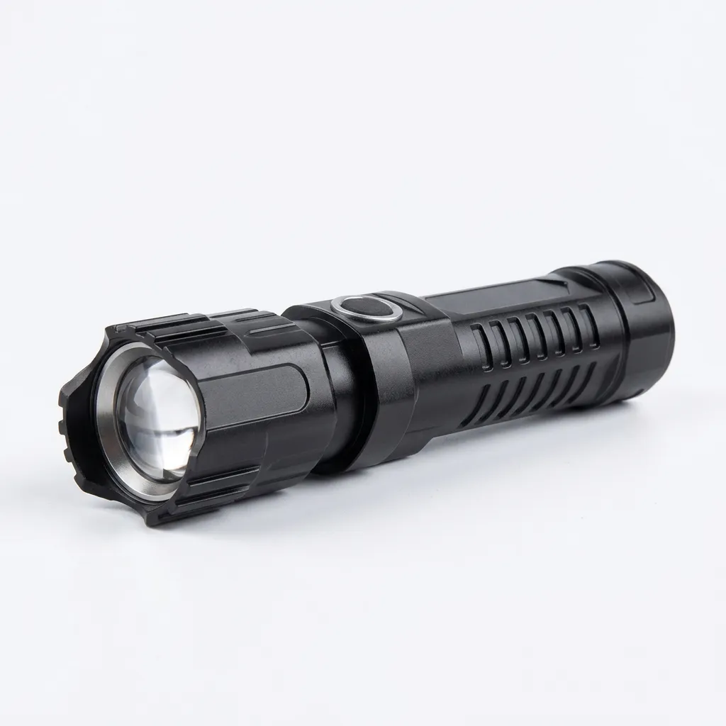Super Bright USB Rechargeable Flashlight, Adjustable Zoom