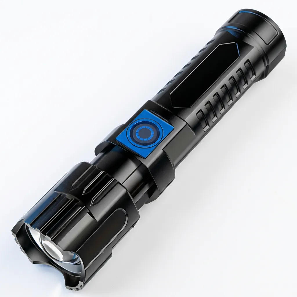 Super Bright USB Rechargeable Flashlight with Adjustable Zoom