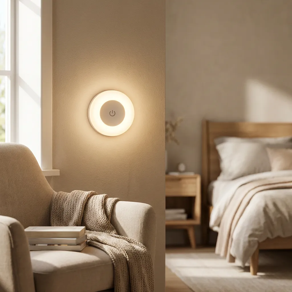 Touch-Activated LED Wall Light, Adjustable Color, USB Rechargeable - Image 2